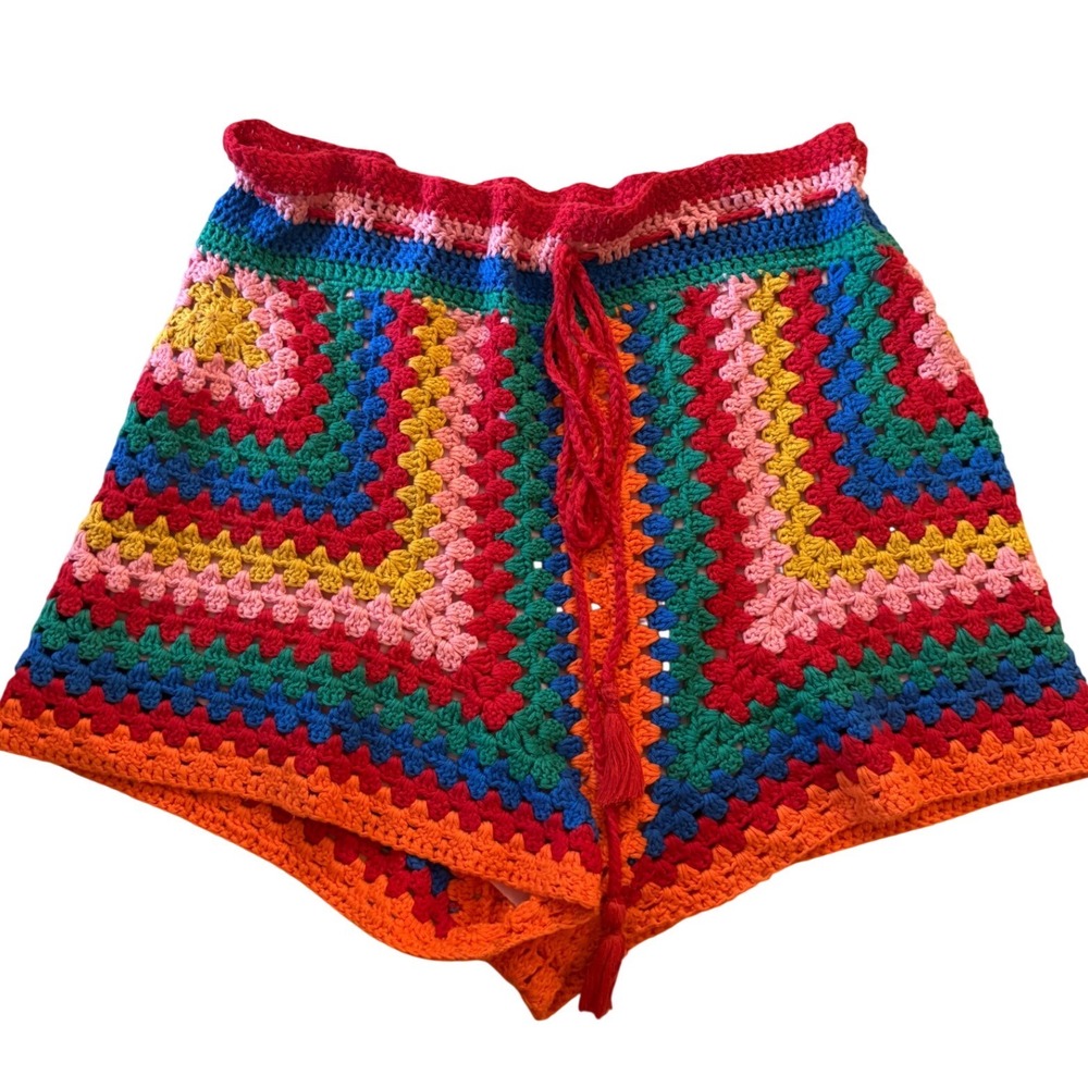 FARM RIO Colorful Crochet Knit Shorts Size Medium